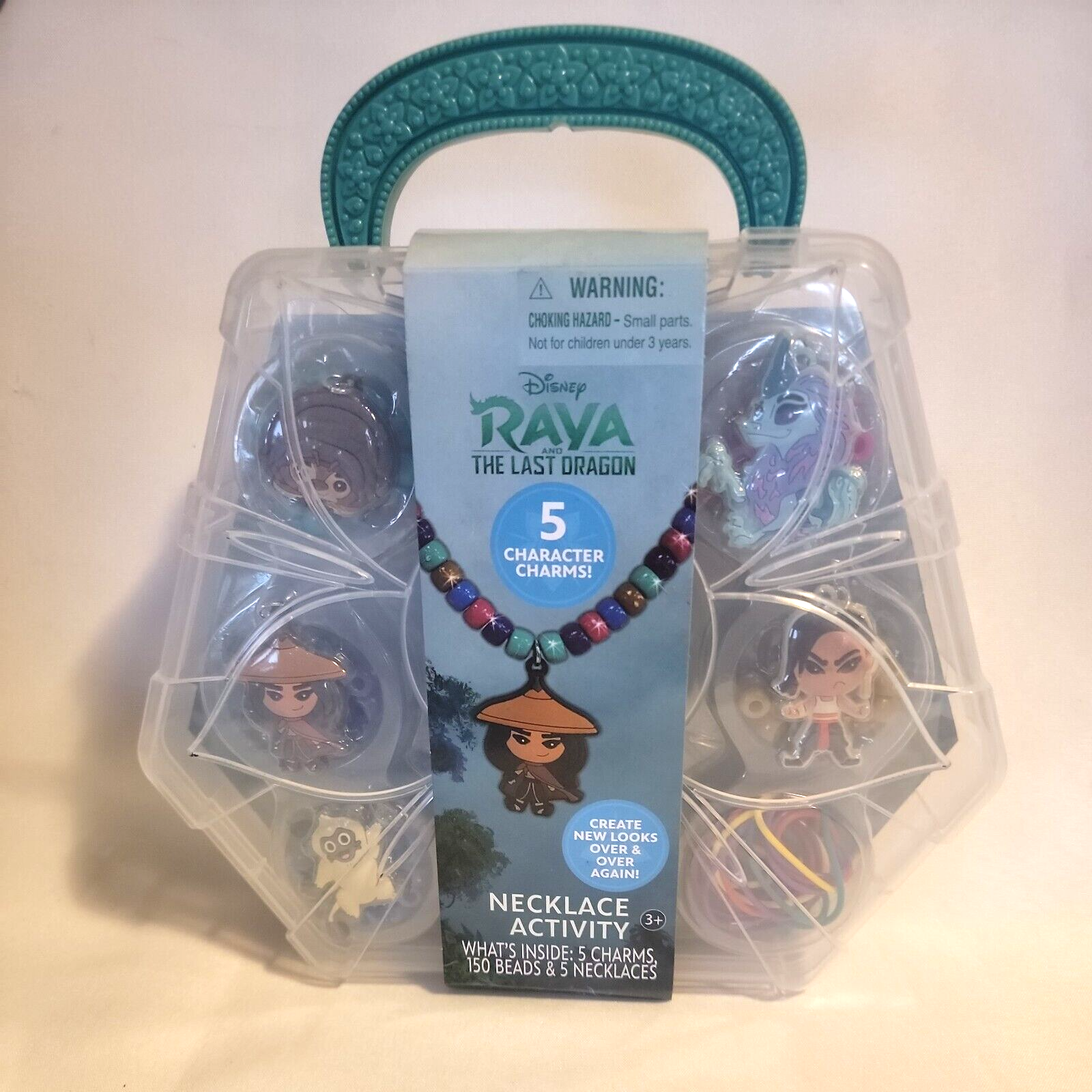 Primary image for Disney Raya and the Last Dragon Necklace Activity 5 Charms, 150 beads, 5 Necklac