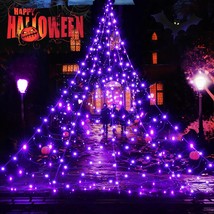 Halloween Giant Spider Web Lights, 19.7Ft X 14.7Ft Lighted White Spider Web With - £39.34 GBP