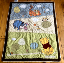 Winnie the Pooh Baby Blanket Crib Comforter Pooh & Friends Disney 44" x 35" EUC - £71.18 GBP