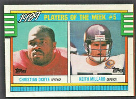 1990 Topps Box Card #E Kansas City Chiefs Christian Okoye Vikings Keith Millard - £4.68 GBP