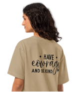 Unisex Oversized T-Shirt - Kind Back Print Khaki - €51,13 EUR