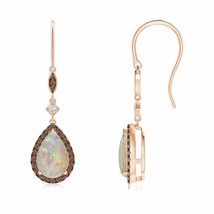 ANGARA Opal Pear-Shaped Dangle Earrings with Diamond in 14K Gold (AAAA, 9x6MM) - £969.55 GBP