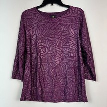 JM Collection Womens S Berried Treasure Purple Sparkles Top NWT A72 - £19.55 GBP