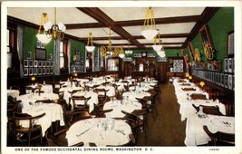 Vtg Postcard, Hotel Occidental, Dining Rooms. Near White House, Washingt... - $5.84