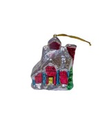 VTG Ceramic Christmas Tree Village House Metallic Glaze Side Chimney Orn... - £8.55 GBP