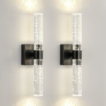 Modern Sconces Wall Lighting - Black Wall Sconces Set Of Two Crystal Wall Mounte - £189.50 GBP