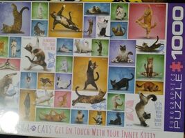 Eurographics YOGA CATS 1000 Piece Jigsaw Puzzle NEW SEALED - $24.52