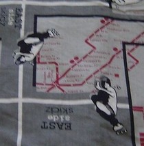 1+ Yard Gray East Side Skidz Skater Cotton Fabric Material - $6.95