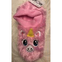 Moret Girls Pink Unicorn Faux Fur Slipper Socks Size: M/L Shoe Size: 12-2 Nwt - £9.98 GBP