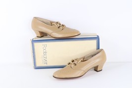 NOS Vtg 90s Streetwear Womens 8.5 3A Braided Leather Chunky Heel Shoes T... - $1,852.49 MXN
