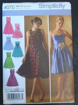 Simplicity Pattern #4070 Special Occasion Dresses Misses&#39; Sz 6 -14 uNCUT - $165.85 MXN