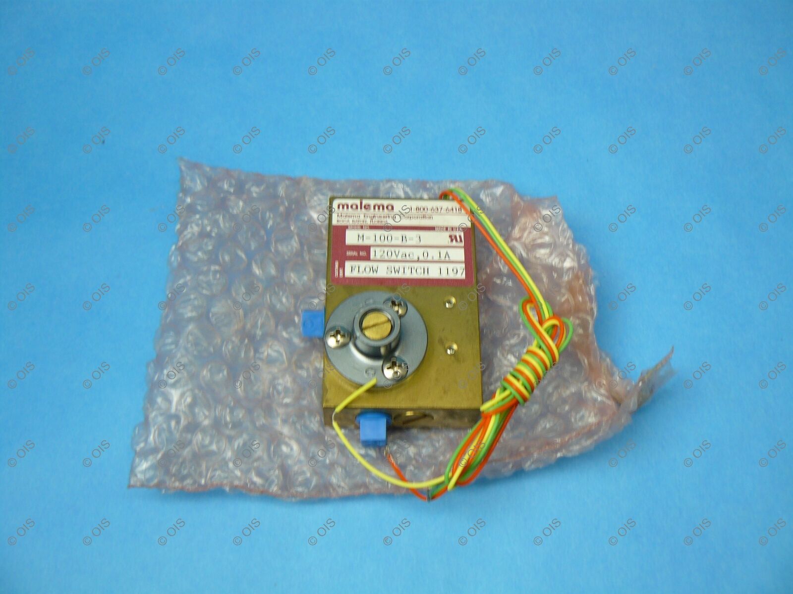 Malema M-100-B-3 Adjustable Brass Body Flow Switch 1/8&quot; NPT SPDT 1500 PS... - $99.99