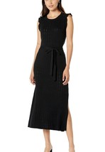 Paige Womens Black Gardenia Midi Knit Dress Sleeveless Ruffle Trim Belted S NWOT - £36.56 GBP