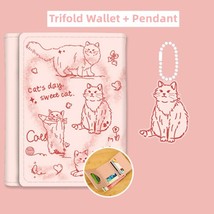 Women Kawaii Cute Cat Wallet Girl Pink Money Bags Purse Anime Large Capacity Car - £58.01 GBP