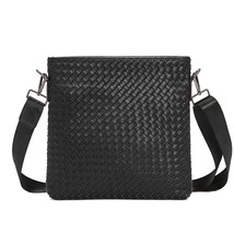 Fashion Luxury Crossbody Bag Men Messenger Bags Woven PU Leather Men&#39;s Shoulder  - £30.72 GBP