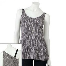 Womens Tank Top Jr. Girls Hang Ten Taupe Beige Chevron Tunic Shirt-sz L - £8.70 GBP