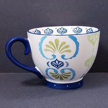 Blue Green Ivory 15 oz. Porcelain Coffee Mug Cup - $14.37