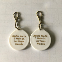 Las Vegas vintage Union Plaza plastic key chains travel souvenir - $26.96 CAD