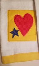 Kitchen Hand Towels set of 2 Embroidered Applique Hearts Stars Red Yellow NWT image 3