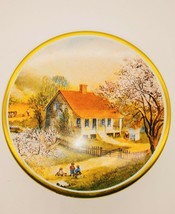 VTG Christmas Candy Tin Currier &amp; Ives &quot;American Homestead&quot; 5 inch Empty EUC - £8.49 GBP