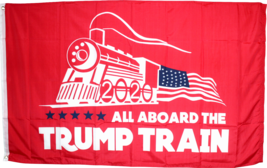 All Aboard The Trump Train Red 2020 USA America 4X6 HUGE Flag Rough Tex® 100D - £27.04 GBP