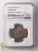 1926 Australia Florin, 2 Shillings Graded AU DETAILS By NGC, KM# 27 - £498.69 GBP
