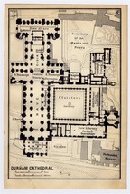 1910 Original Antique Plan Of Durham Cathedral / England - $24.22