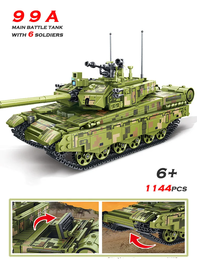 Game Fun Play Toys SEMBO WW2 1144Pcs Military Type 99A Main Battle Tank Model Bu - £35.77 GBP
