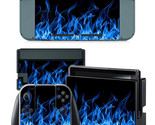 For Nintendo Switch Blue Flame Console &amp; Joy-Con Controller Vinyl Skin D... - £9.62 GBP