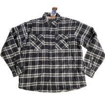 Grizzly Mountain Men&#39;s Shirt Jacket Plaid Sherpa Fleece, Grey, Size: MEDIUM - $29.69