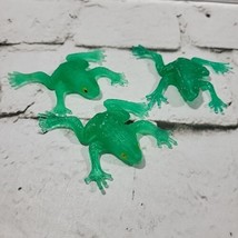 Frog Rubber Figures Lot Of 3 Green Translucent Science Nature Toys  - £6.20 GBP