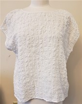 Eileen Fisher Woven Sleeveless Boxy Top Sz-M Pearl White - £55.93 GBP