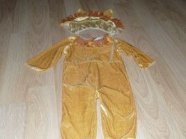 Infant Size 12-18 Months Velour Lion Halloween Costume Jumpsuit and Headpiece - £14.34 GBP