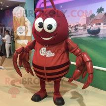 Maroon Lobster Bisque mascot costume character dressed with a Shorts and... - $1,309.00