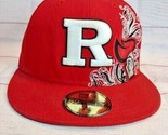 Rutgers Scarlet Knights Red 59Fifty fitted Cap Hat sz 7 1/8 Fitted NCAA - £19.67 GBP