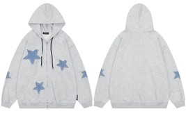 Vintage Retro Hoodie Sweatshirt Harajuku Jacket Streetwear   Zip Up Hooded Coat  - $191.02