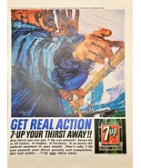 7-UP GET REAL ACTION YOUR THIRST AWAY-Sailing-Ocean-1964 Vintage Print Ad - $158.55 MXN