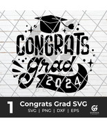 Congrats Grad 2024, Cut Files For Cricut and Silhouette, Congrats Grad S... - $37.28 MXN