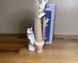 Vtg Easter bunny Candle Climber Holder 2 Porcelain Bunnies Hand Painted ... - $16.00