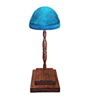 Handmade Vintage Style Victorian Oak Hat Stand Dresser Display - Teal Top - $39.99