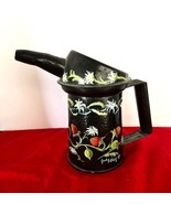 Vintage Oil Can w Spout Folk Art Tole Painted Strawberry Floral Design 1987 - $280.60 MXN