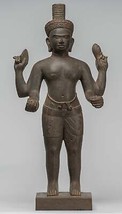 Vishnu - Antigüedad Khmer Estilo Piedra Koh Ker Standing Estatua - 52cm/53.3cm - £2,937.58 GBP