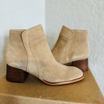 Lucky Brand Lilka Suede Bootie, Block Heel Size 7, Dune Light Brown, NWT - $79.00
