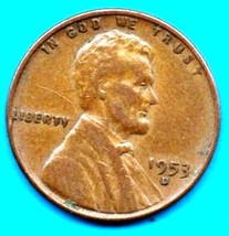 1953 D Lincoln Wheat Penny- Circulated About XF - $5.99