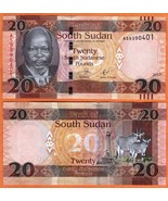 SOUTH SUDAN 2017 UNC 20 South Sudanese Pounds Banknote Paper Money Bill P-13c - $1.50