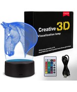 Horse 3D Illusion Lamp Light 16 Colors Remote Control Smart Touch Ages 4... - $25.38 CAD