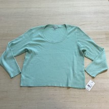 Ophelia Roe Scoop Neck Mint Green Ribbed Plus 3X Long Sleeve Sweater New... - £19.11 GBP