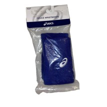 Asics Unisex Blue Logo Deuce Wristbands, One Size NWT - £7.85 GBP
