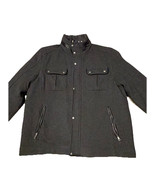Cole Haan Jacket Mens XXL 2XL Gray Wool Blend Melton Trucker Full Zip Ov... - €41,26 EUR