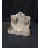 Antique Early American Embossed Tin Wall Match Holder Double Pocket Prim... - $519.66 MXN